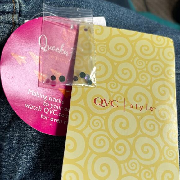 Deadstock Y2K Quacker Factory Embellished Denim Maxi Skirt Rhinestone Details - Picture 10 of 11